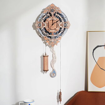 3D Houten Bouwpakket &quot;Romantic Notes Wandklok&quot;