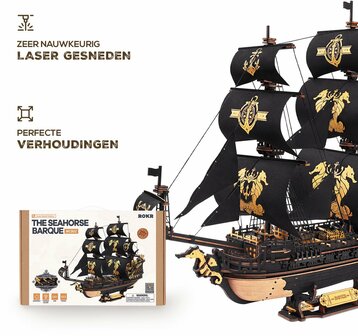 3D Houten Bouwpakket "The Seahorse Barque"