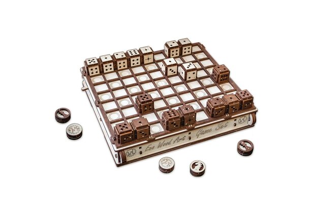 3D Houten Bouwpakket "Spel set schaken en dammen"