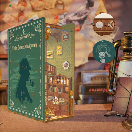Boekensteun Bouwpakket "Violin Detective Agency"