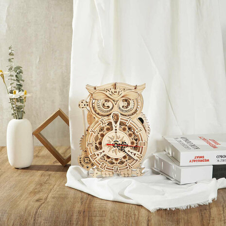 3D Houten Bouwpakket "Owl Clock "